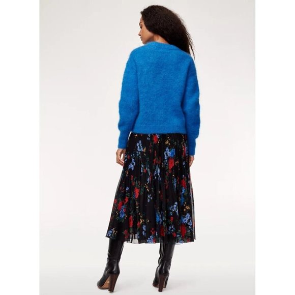 Aritzia WILFRED Serment Bright Cobalt Blue Fuzzy Mohair Oversized Sweater Size M - Picture 11 of 13
